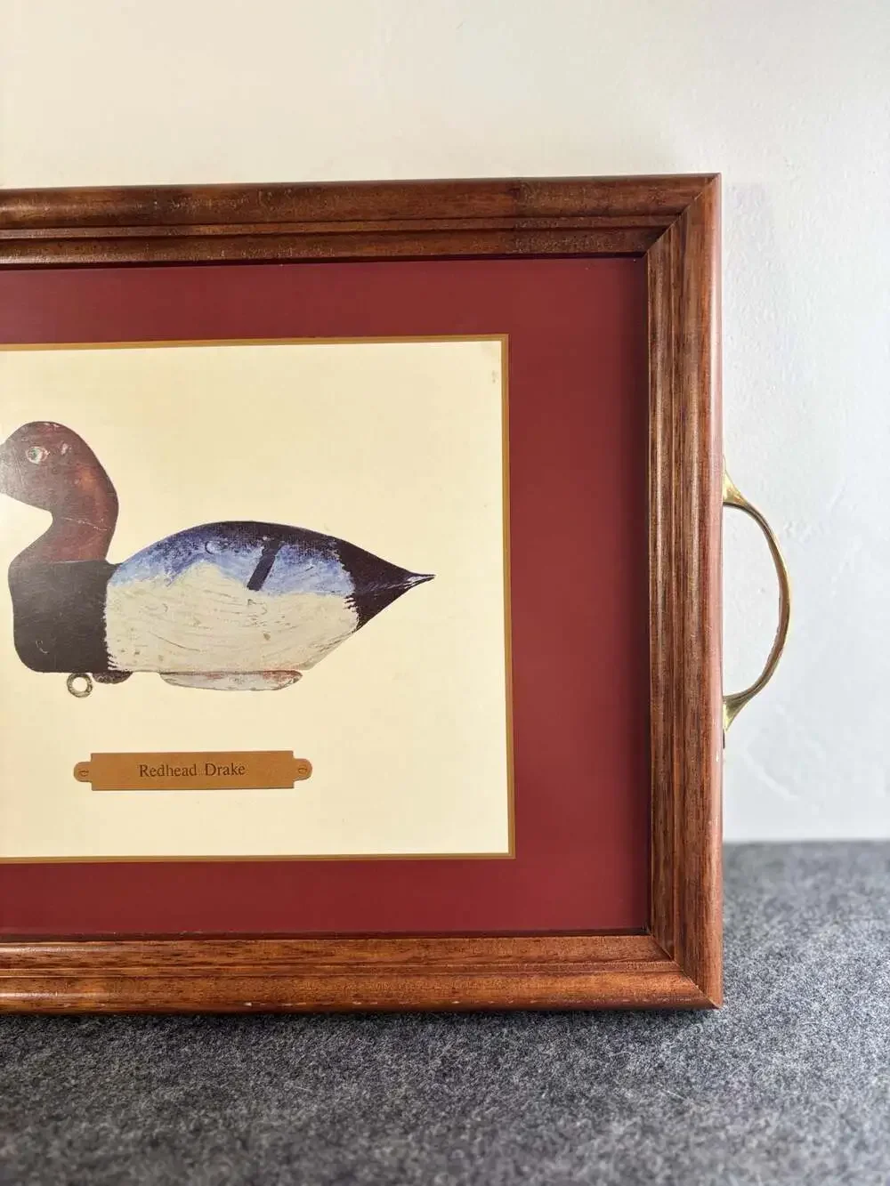 Vintage Pimpernel Redhead Drake Duck Decoy Serving Tray